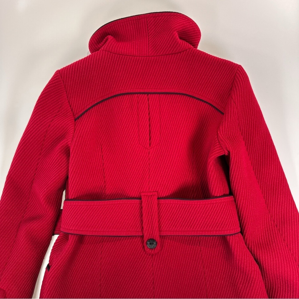 Soia & Kyo Red Belted Pea Coat Jacket Womens S - Picture 6 of 12